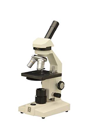 National Optical 131-CLED Basic Monocular Compound Microscope, WF10x Eyepiece, 40x-400x Magnification, Brightfield, LED Illumination, Disc Diaphragm, Plain Stage, 110V