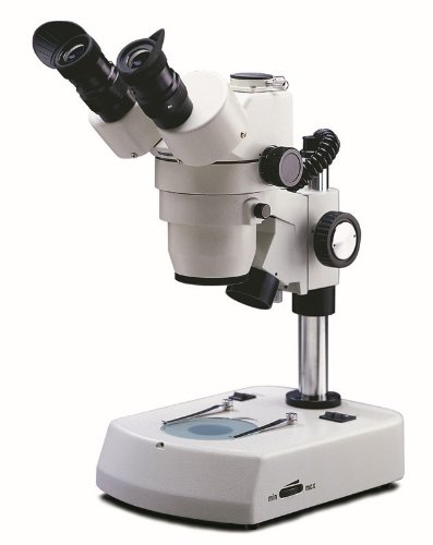National Optical 420T-430PHF-10 Trinocular Stereo Zoom Microscope, WF10x Eyepieces, 10x-40x Magnification, 1x-4x Zoom Objective, Upper Halogen and Lower Fluorescent Illumination, Fixed Stage, 110V