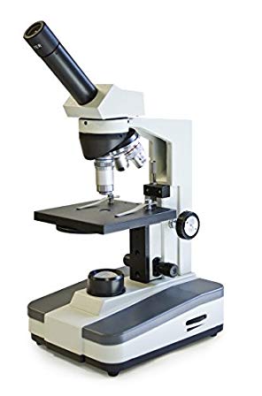 Walter Products BMT-402D-RC Basic Monocular Compound Microscope, WF10x Eyepiece, 40x-400x Magnification, Brightfield, LED Illumination, Disc Diaphragm, Plain Stage, 110V or Battery-Powered