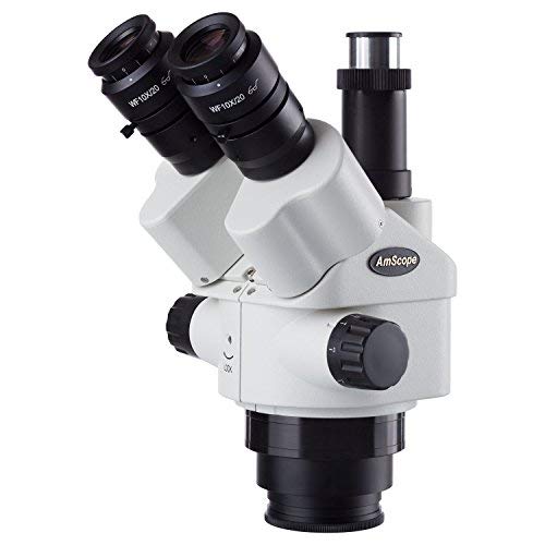 AmScope 7X-45X Simul-Focal Trinocular Zoom Stereo Microscope Head