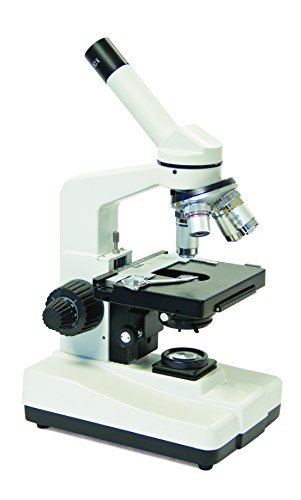 Walter Products 3000F-100-LED Basic Monocular Compound Microscope, WF10x Eyepiece, 40x-1000x Magnification, Brightfield, LED Illumination, Abbe Condenser, Iris Diaphragm, Mechanical Stage, 110V