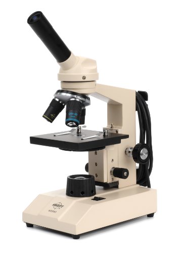 Swift Optical M2251B Basic Monocular Compound Microscope, WF10x Eyepiece, 40x-400x Magnification, Brightfield, Tungsten Illumination, Disc Diaphragm, Plain Stage, 110V