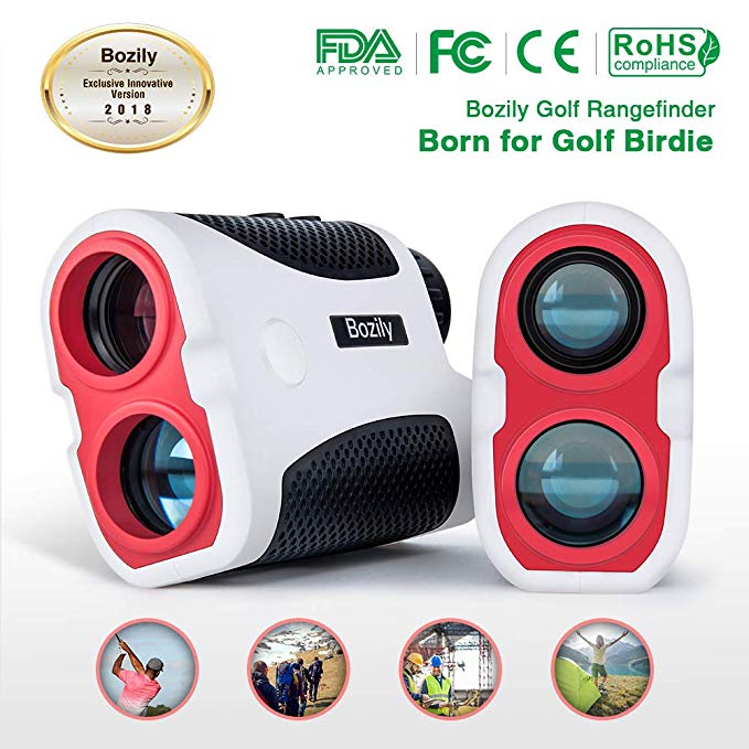 Bozily 900 Yards Laser Rangefinder 6X Magnification, Waterproof, 4 Scan Modes - Tournament Legal Golf Rangefinder