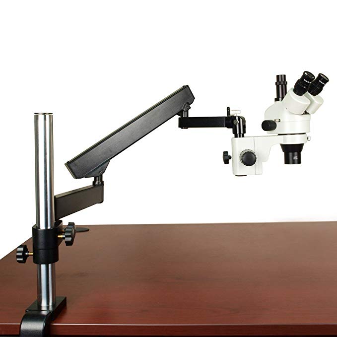 OMAX 2.1-90X Zoom Stereo Trinocular Microscope+Articulating Arm Stand