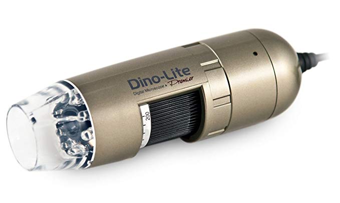 Dino-Lite USB Hanheld Digital Microscope, 10x-220x Magnification 0.3MP/1.3MP/5.0MP True Resolution, Windows/Mac/iOS/Android Software Included, Supports PC, Tablet, Mobile Devices