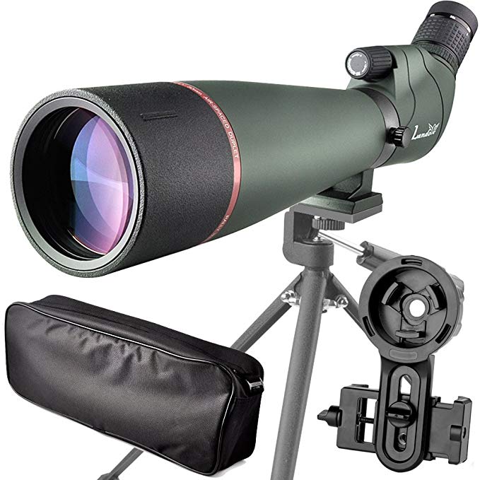 20-60X 80 Prism Spotting Scope- Waterproof Scope for Birdwatching Target Shooting Archery Outdoor Activities -with Tripod & Digiscoping Adapter-Get The Beauty into Screen (20-60x80 Spotting Scope)