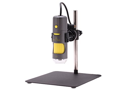 Aven 26700-205 Digital Handheld Microscope, 10x-200x Magnification, Upper UV LED Illumination, With Stand, Includes 1.3MP Camera