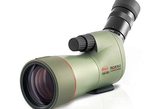 Kowa Prominar Series TSN-553 Compact 15-45x55 Fluorite Crystal Spotting Scope with Angled Eyepiece, 14-12.5mm Eye Relief, 3m (9.84') Min Focus Distance, Waterproof, Green