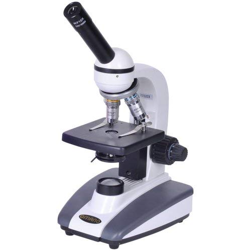Omano OM136-C - 40x-1,000x - Premium Monocular - Student Compound Microscope - Professional Condenser - Halogen Illumination