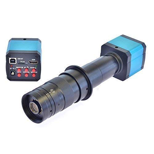 AIHOME 14MP HD TV HDMI USB Industry Digital C-mount Microscope Camera TF Card + 180x Zoom C-MOUNT Lens