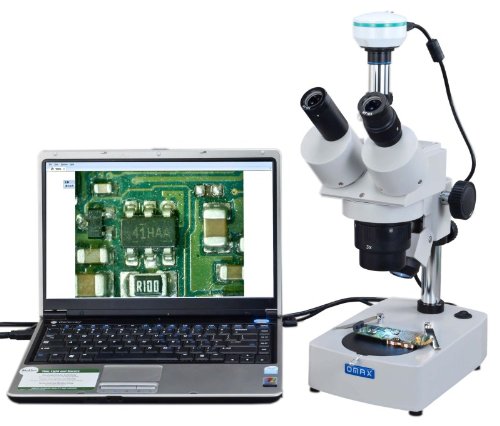 OMAX 10X-20X-30X-60X Digital Trinocular Stereo Microscope with 2.0MP USB Digital Camera and Dual Illumination System