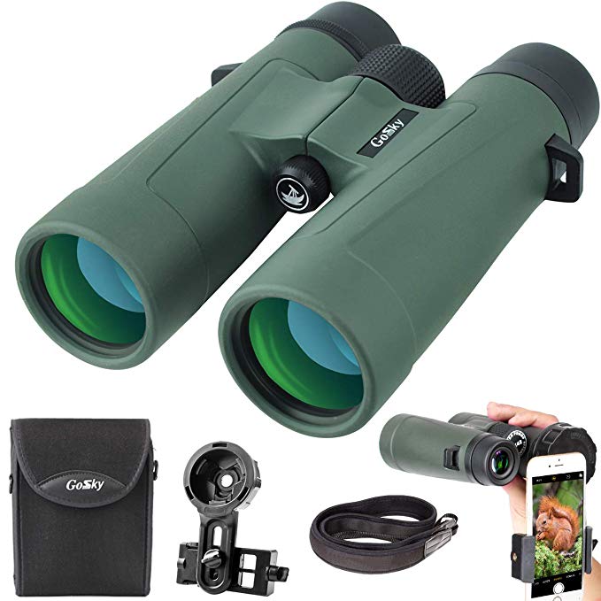 Gosky 10x42 Binoculars for Adults, Ultra HD Professional Binoculars for Bird Watching Travel Stargazing Hunting Concerts Sports-BAK4 Prism FMC Lens-with Phone Mount Strap Carrying Bag