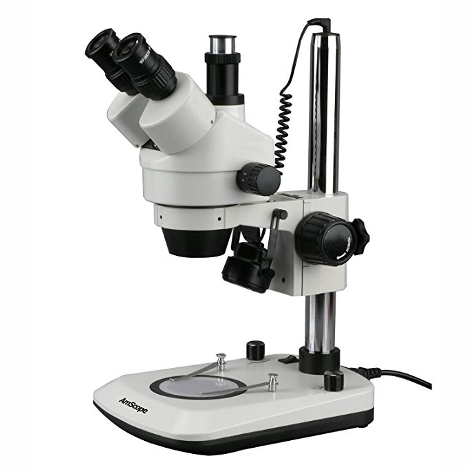 7X-45X Dual Lit 6W LED Trinocular Stereo Zoom Microscope