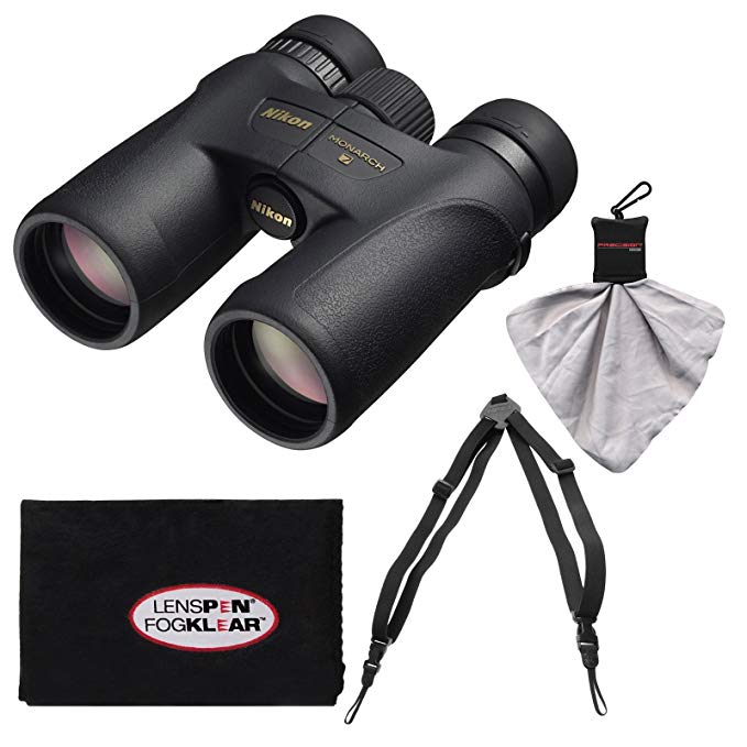 Nikon Monarch 7 8x42 ED ATB Waterproof/Fogproof Binoculars with Case + Easy Carry Harness + Cleaning Cloth