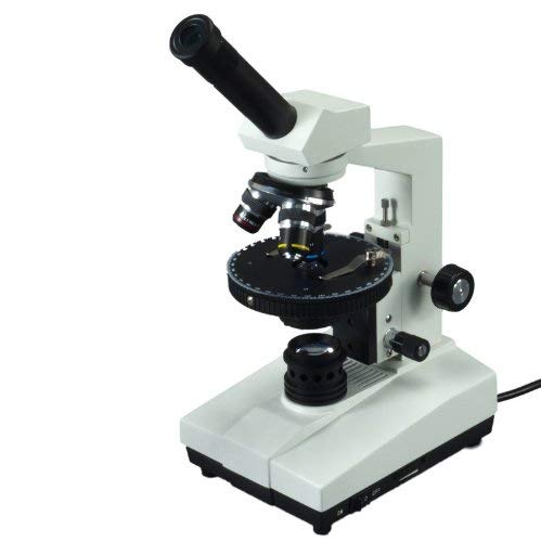OMAX 40X-400X Monocular Polarizing Compound Microscope with Center Adjustable Rotating Circular Stage