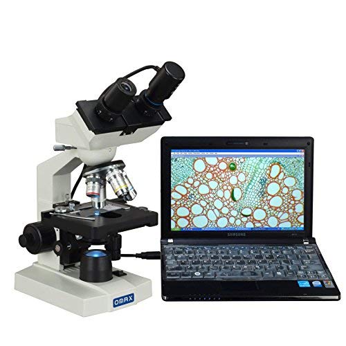 OMAX 40X-1000X Digital Lab LED Binocular Compound Microscope with Double Layer Mechanical Stage and USB Digital Camera