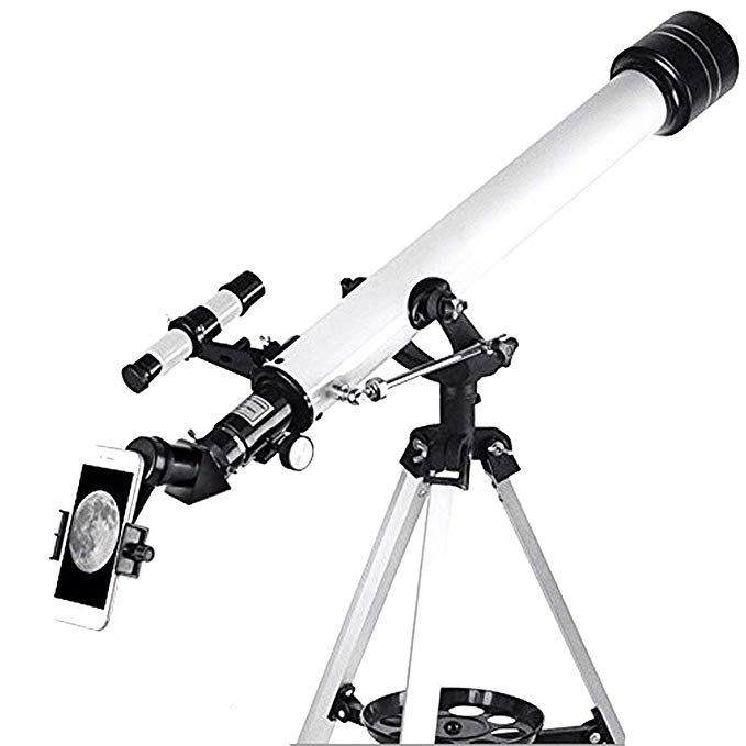 JingleStar 60mm Aperture AZ Astronomical Telescope 60x700mm Refractor Travel Scope for Beginners Students Children Kids- with Tripod and 10mm Eyepiece Smartphone Adapter - Get The World Into Screen