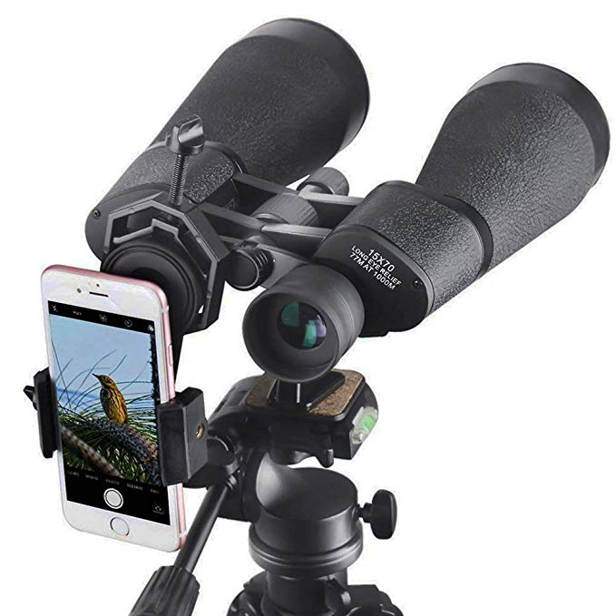 Gosky Titan 25x70 Astronomy Binoculars, Giant Binocular Braced-in Tripod Adapter,Carrying Case,Shield Digiscoping Adapter Star Gazing (25x70 Astronomy Binoculars + Smartphone Mount)