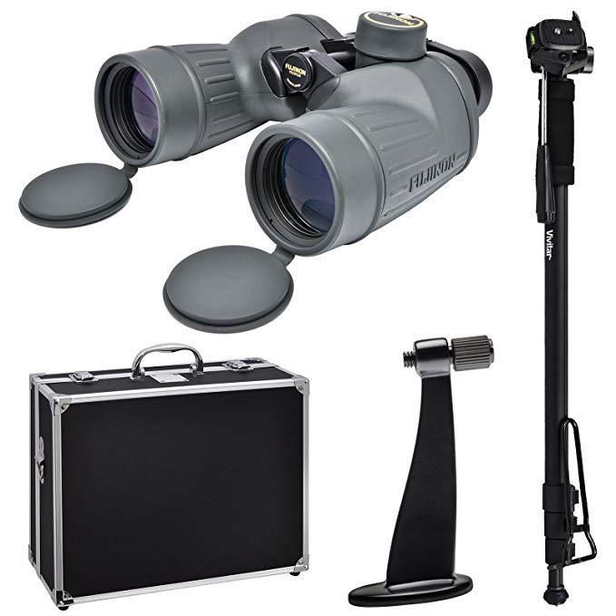 Fujifilm Fujinon Polaris 7x50 FMTRC-SX Waterproof/Fogproof Binoculars with Compass with Hard Case + Monopod + Tripod Adapter
