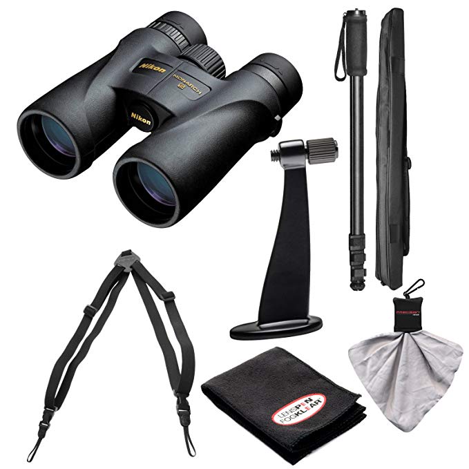 Nikon Monarch 5 8x42 ED ATB Waterproof/Fogproof Binoculars with Case + Harness + Tripod Adapter & Monopod + Kit