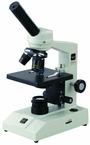 Ample Scientific Nexcope CM202 Basic Monocular Compound Microscope, WF10x Eyepiece, 40x-400x Magnification, Brightfield, LED Illumination, Iris Diaphragm, Plain Stage, 120V or Battery-Powered