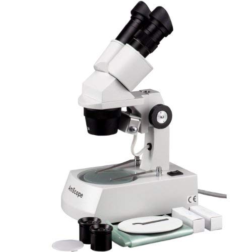 AmScope SE305-AZ-MT Digital Binocular Stereo Microscope, WF10x and WF20x Eyepieces, 10X/20X/30X/60X Magnification, 1X and 3X Objectives, Upper and Lower Halogen Lighting, Reversible Black/White Stage Plate, Arm Stand, 120V, Includes 1.3MP Camera with Reduction Lens and Software