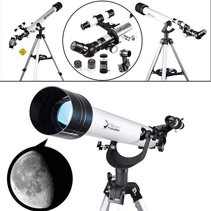 Landove Telescope,60AZ 700mm Travel Scope-Portable Telescope for Beginners and Kids to Observe Moon and View Land-Come with Tripod and 10mm Smartphone Digiscoping Adapter