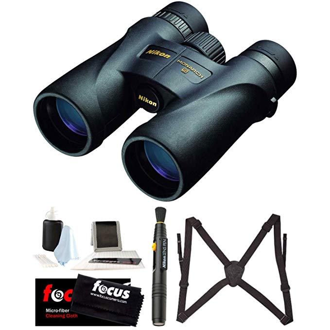 Nikon 7577 Monarch 5 10 x 42 Waterproof/Fogproof Roof Prism Binoculars Lens Pen & Essential Accessory Bundle
