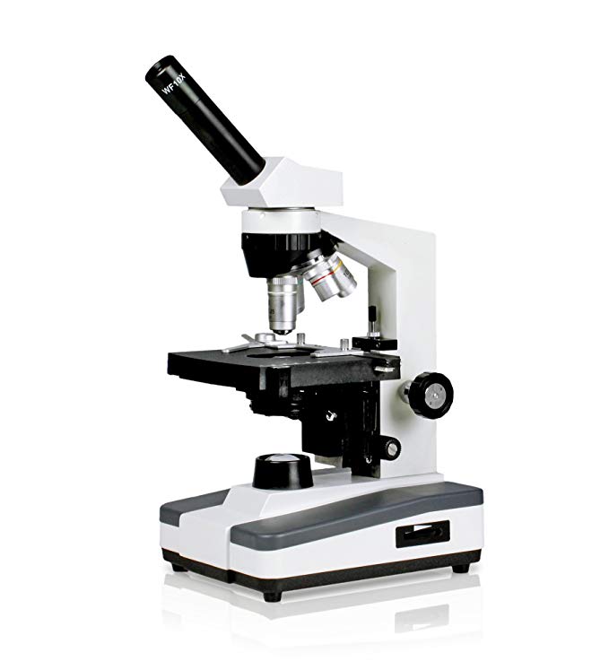 Vision Scientific VME0009-RC Microscope, 40x – 1000x, LED Illumination with Intensity Control, Abbe Condenser, Mechanical Stage, Coarse and Fine Focus, 110V or Cordless Rechargeable Battery